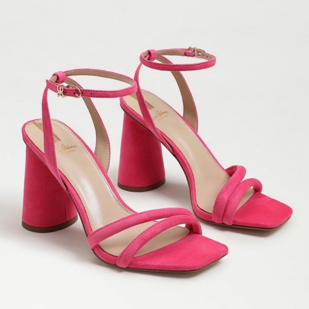 New Sam Edelman Kia Strappy Sandal Block Heel Suede Mod 5.5